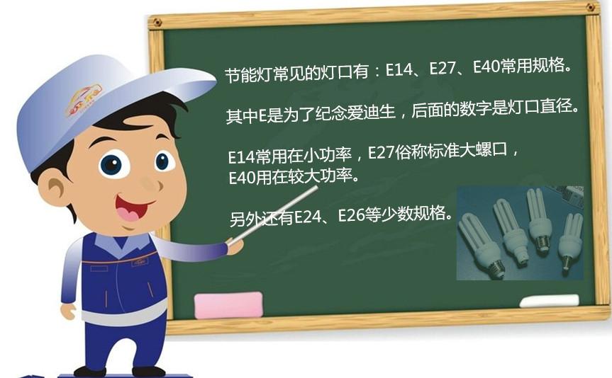選購節(jié)能燈要注意燈口型號和尺寸 E14、E27、E40螺旋燈口